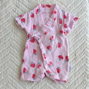 Pink Strawberry Kids Romper